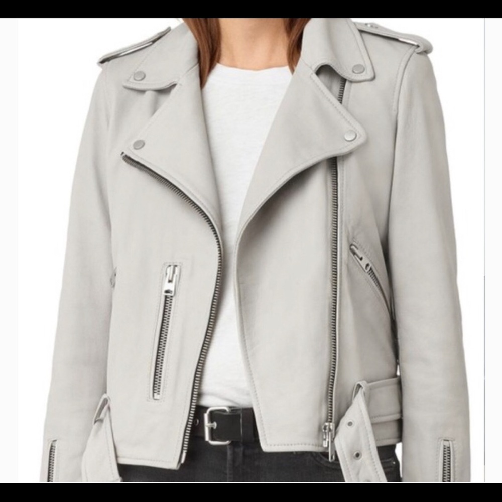 AllSaints Balfern Grey Leather Jacket